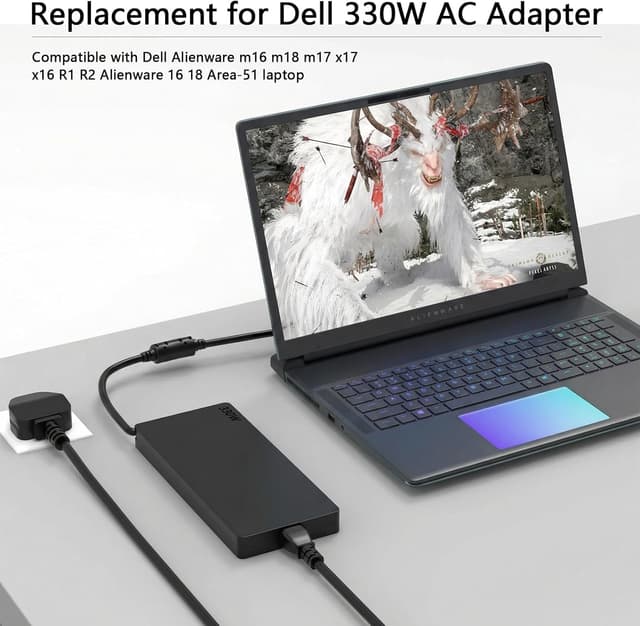 Detalle 2 de MAXPOR Replacement 330W Laptop Charger (19.5V, 7.4mm barrel) for Dell/Alienware gaming models