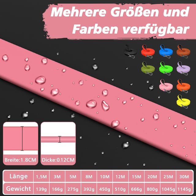 Thumbnail 6 de X XBEN Wasserdichte Schleppleine für Hunde mit abschließbarer Karabiner-Klemme – 10 m gummiert