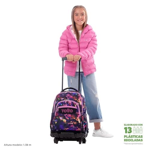 Detalle 2 de Totto Renglones mochila escolar con ruedas