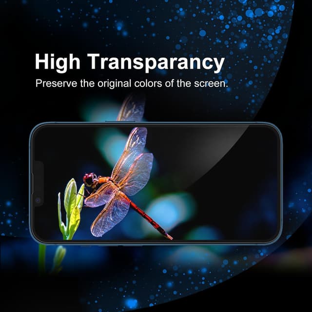 Detalle 2 de Tentoki Tempered Glass Screen Protector for iPhone 14 / iPhone 13 Pro / 13 (6.1in) – Full Coverage 3-Pack, 9H