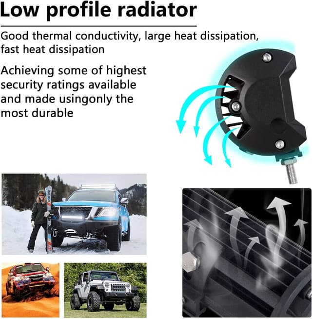 Thumbnail 6 de SKYWORLD 20 inch 510W LED Light Bar Kit with 2×4 inch 18W Flood Pods and 12V Wiring Harness (Off-road Driving/Fog Lights)