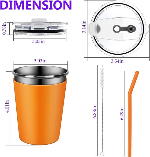 Thumbnail 1 de Hikrxya Edelstahl Trinkbecher 350 ml 5 Stück