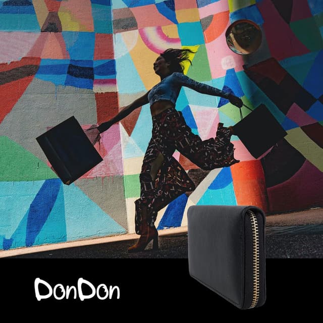 Thumbnail 6 de DonDon Portafoglio donna nero monocolore