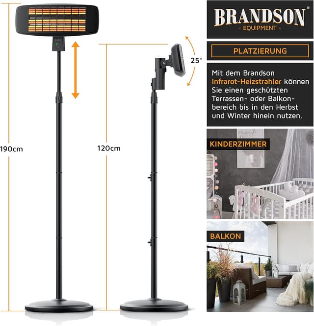 Detalle 2 de Brandson Wickeltisch Heizstrahler 2000 W