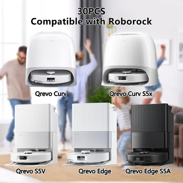 Detalle 2 de Yivy Confezione da 30 accessori di ricambio per Roborock Qrevo Curve/Curv/Curv S5X/Edge/Edge S5A/S5V e P20 Pro