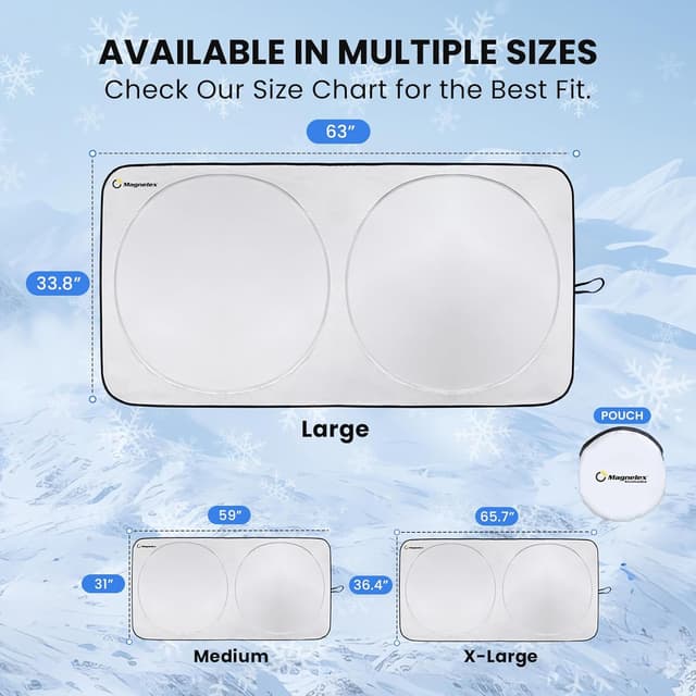 Thumbnail 3 de Magnelex Windshield Sunshade 63 x 33.8 in