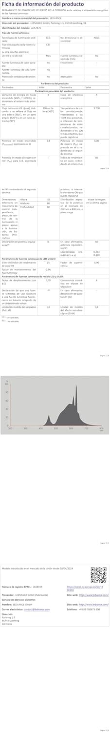 Thumbnail 4 de OSRAM Lámparas LED Pack de 5, 60W, Blanco Cálido 💡