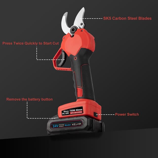 Thumbnail 5 de 40mm Tijeras de Podar Eléctricas 2x3000mAh 🎋