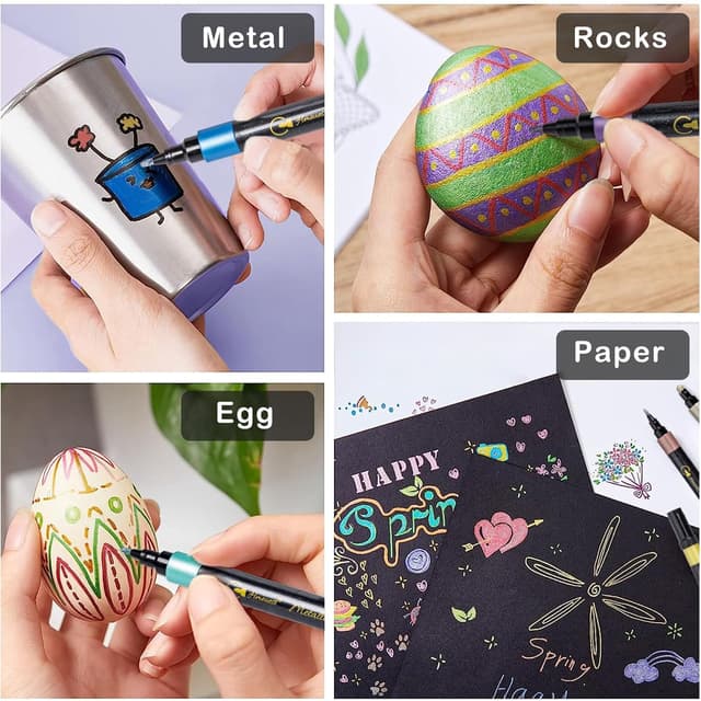 Thumbnail 4 de Hmeuest metallic marker pens, dual tip 24