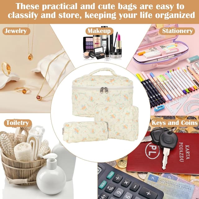 Detalle 2 de Lot de 3 trousses de maquillage voyage