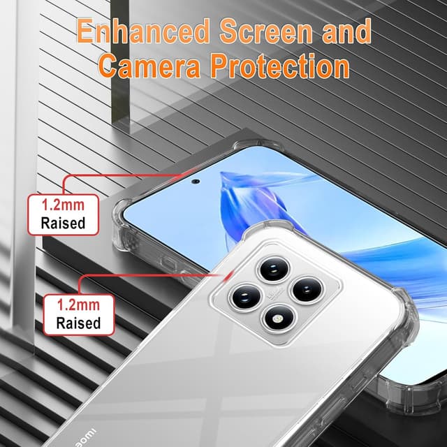 Detalle 2 de XTCASE Coque pour Xiaomi 14T Pro avec cordon tour de cou – étui transparent en silicone TPU (or rose)