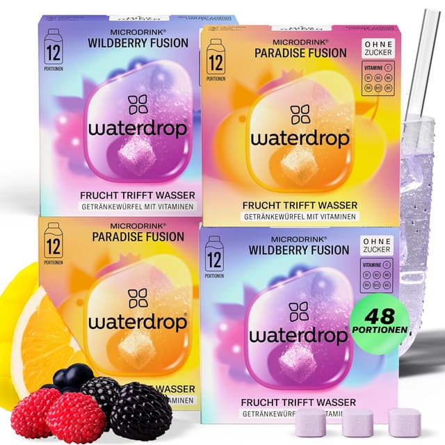 Imagen de waterdrop Mango & Beeren Fusion 48 Würfel 🥤 en OfertitasTOP