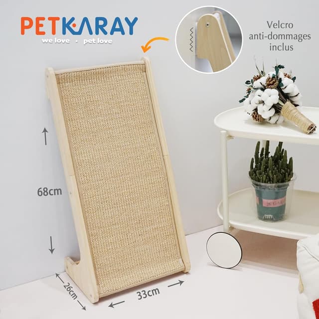 Detalle 2 de PETKARAY Griffoir pour chat en forme de L avec sisal naturel et fixation murale