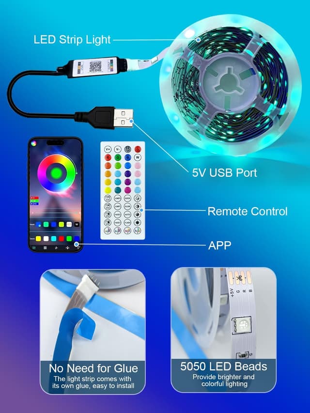 Thumbnail 6 de HEXJOSGL LED TV Backlight 9.84ft RGB Strip