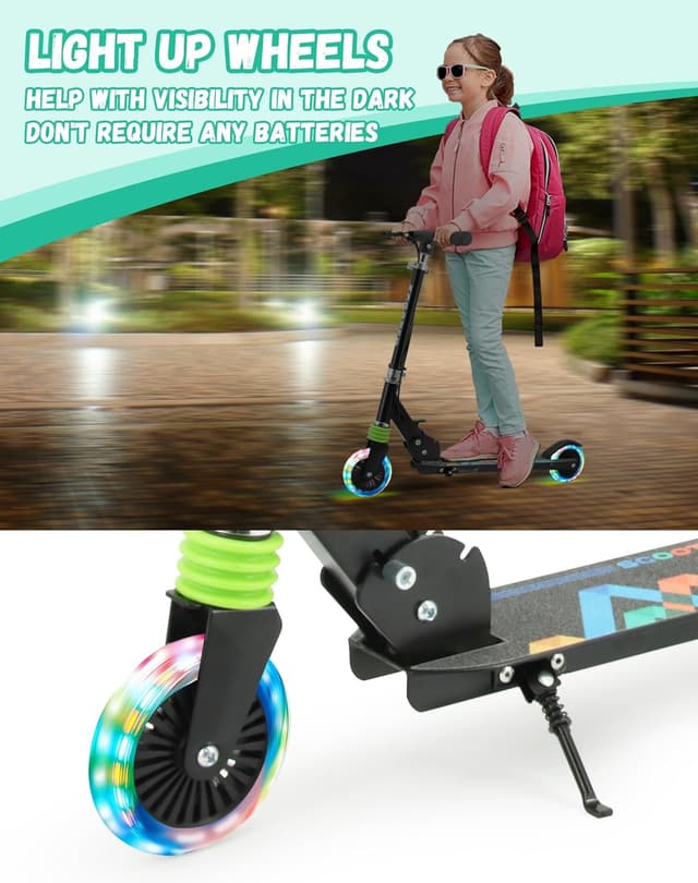 Detalle de TENBOOM kids scooter 2 wheel lights