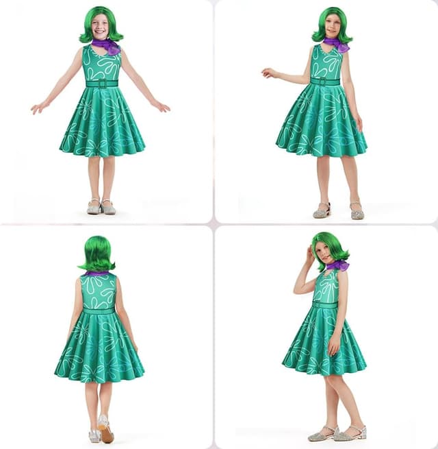 Detalle de DiULi déguisement enfant fille complet avec perruque (robe sans manches) pour Halloween, carnaval et fêtes