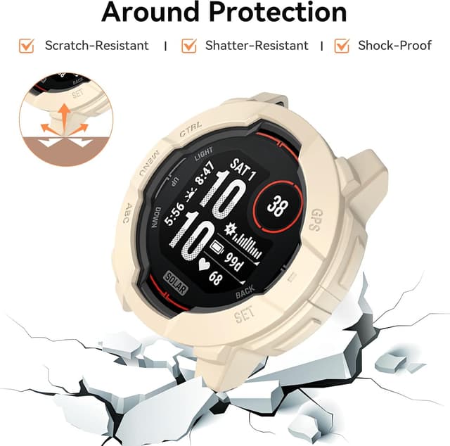 Detalle de OVERSTEP Rugged TPU Case Cover for Instinct 3 45mm – shockproof protective bumper