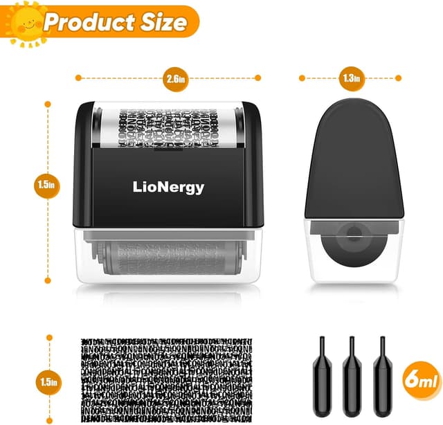 Detalle 2 de Identitätsschutz-Rollstempel LioNergy 1,5-Zoll-Roller Identitätsdiebstahl-Prävention Sicherheitsstempel mit 3 Nachfüllpackungen – Schwarz
Identitätsschutz-Rollstempel LioNergy 1,5-…