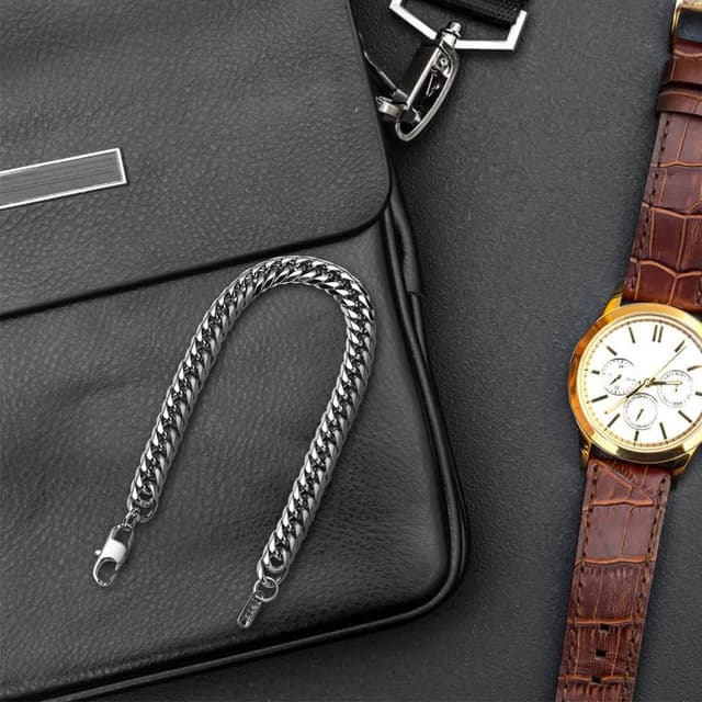 Detalle 2 de flintronic Bracciale in acciaio inox da uomo/donna con catena e fibbia magnetica