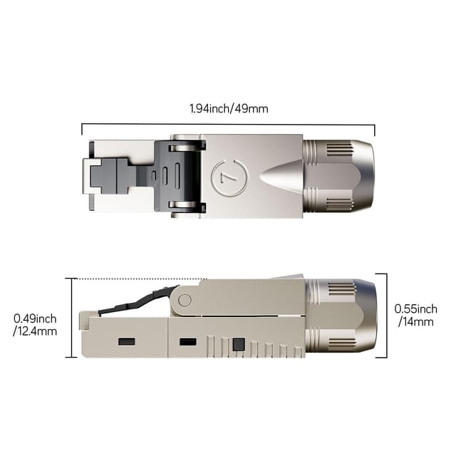 Detalle de FGB 10 Gbps RJ45 CAT7 Netzwerkstecker (LSA) geschirmt, werkzeuglos – 4 Stück