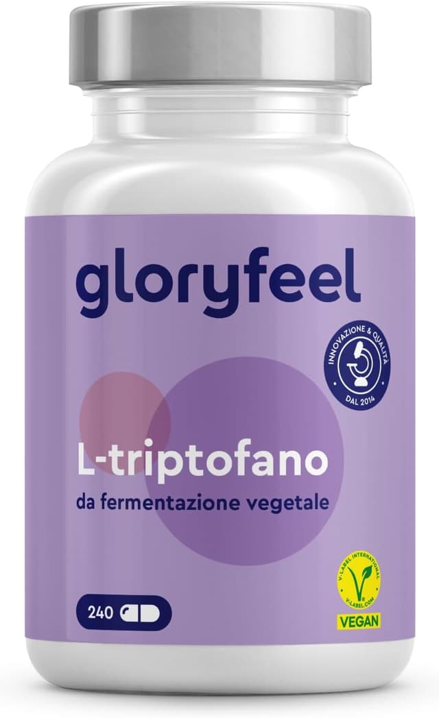 Detalle de L-Triptofano 500 mg da fermentazione vegetale da Fermentazione Vegetale – integratore in capsule da 240 per dormire
