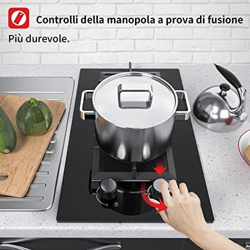 Thumbnail 2 de Piano cottura 2 fuochi 3700W per gas LPG/NG