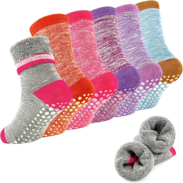 Imagen de GRPSKCOS Toddler Thick Grip Socks 6 Pack en OfertitasTOP