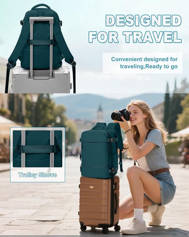 Thumbnail 6 de SZLX großer Reiserucksack 40x30x20 mit Vakuum-/Kompressionsfunktion, Laptopfach und Schuhfach – passend für Ryanair & Wizz Air Handgepäck