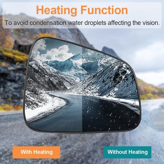 Detalle de SENZEAL beheizbares Spiegelglas Beifahrerseite rechts für Opel Mokka (2012–2019) inkl. Trägerplatte