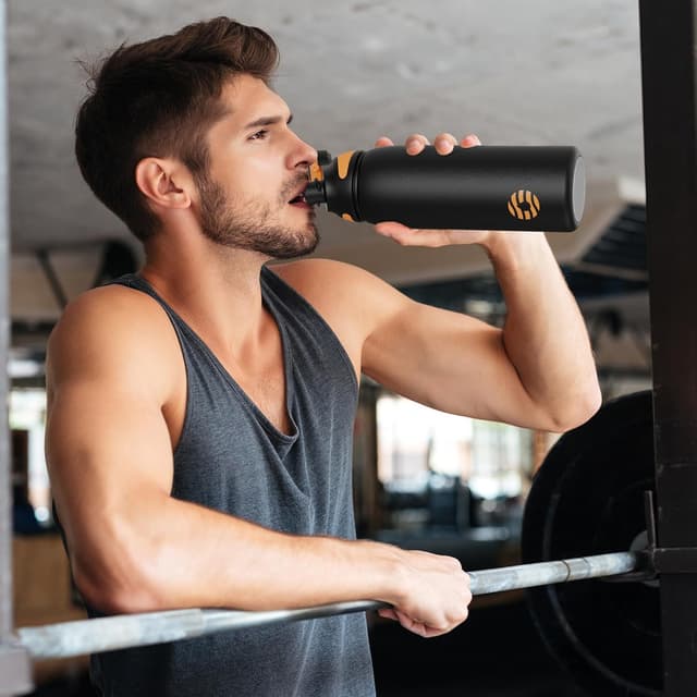 Detalle de Fjbottle Edelstahl Sport-Trinkflasche mit magnetischem Deckel, 1.500 ml – auslaufsicher, BPA-frei, thermisch für Schule & Fitness