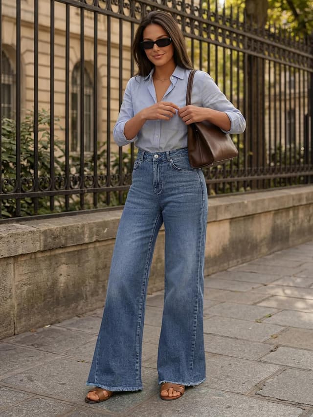 Thumbnail 5 de Trendy Queen Wide Leg Jeans 70.2% Cotton