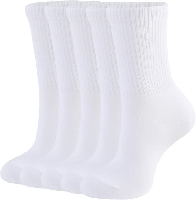 Detalle de CLOSEMATE Damen Tennissocken im 5er-Pack (5 Paar) – atmungsaktive Baumwoll-Crew Socks für 35–42