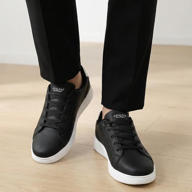 Thumbnail 6 de ANALЕAF Hommes Sneakers en similicuir, confort respirant et semelle TPR antidérapante (UE 41 à 46)