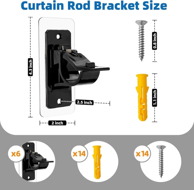 Detalle 2 de Anteabee adhesive curtain rod holder set