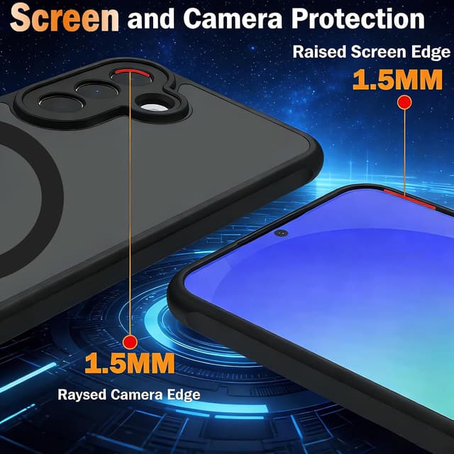 Detalle de ANLYGOLD coque magnétique translucide avec protection écran et caméra pour Samsung Galaxy A57 5G compatible MagSafe