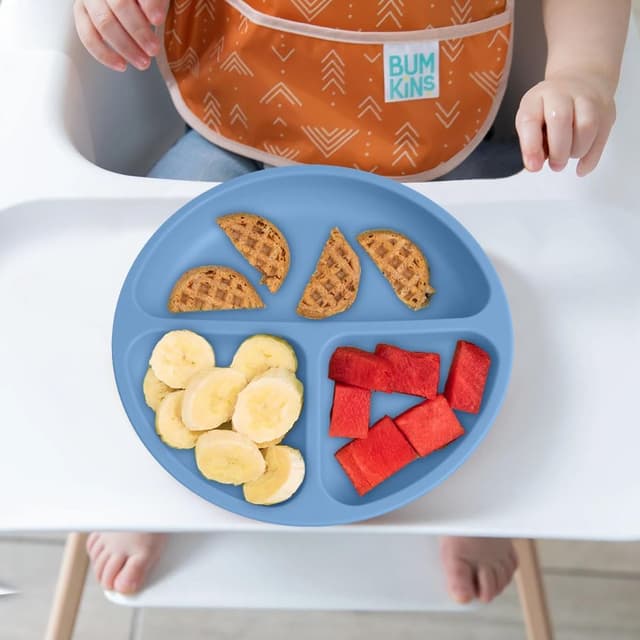 Detalle 2 de Vicloon piatti a ventosa per baby e toddler con scomparti (2 pezzi) in silicone alimentare BPA free