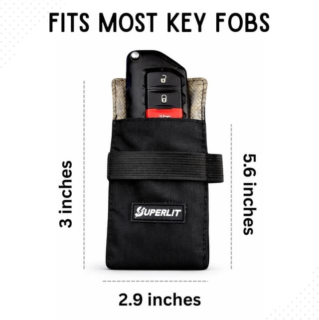 Detalle 2 de SUPERLIT Faraday Pouch for Key Fob (2-Pack) — RFID & signal-blocking keyless entry protection