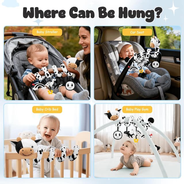 Thumbnail 3 de Spiral Car Seat Baby Toys High-Contrast 0-6 Months