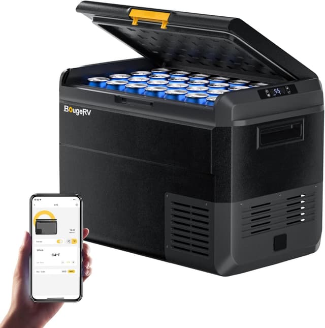 Detalle de BougeRV CRS 50L compressore frigo box 12/24 V e 230 V con controllo app e IPX4