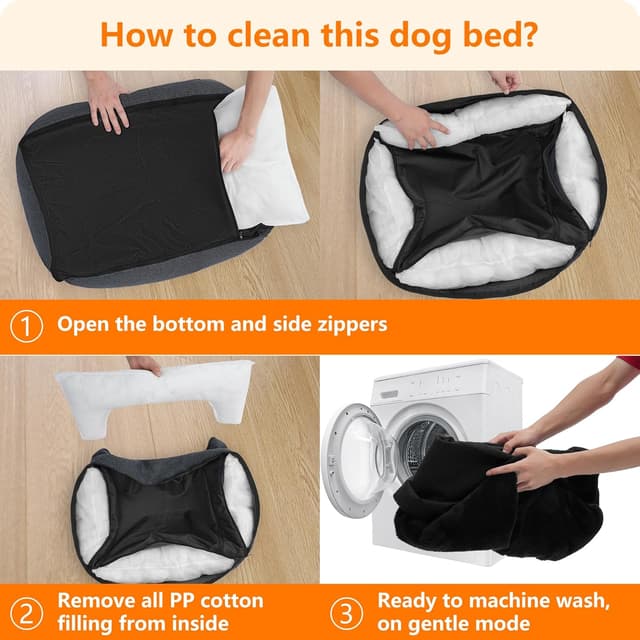 Thumbnail 6 de HMTOPE Hundebett / Hundesofa 120 x 90 cm, abnehmbar und waschbar, schwarz