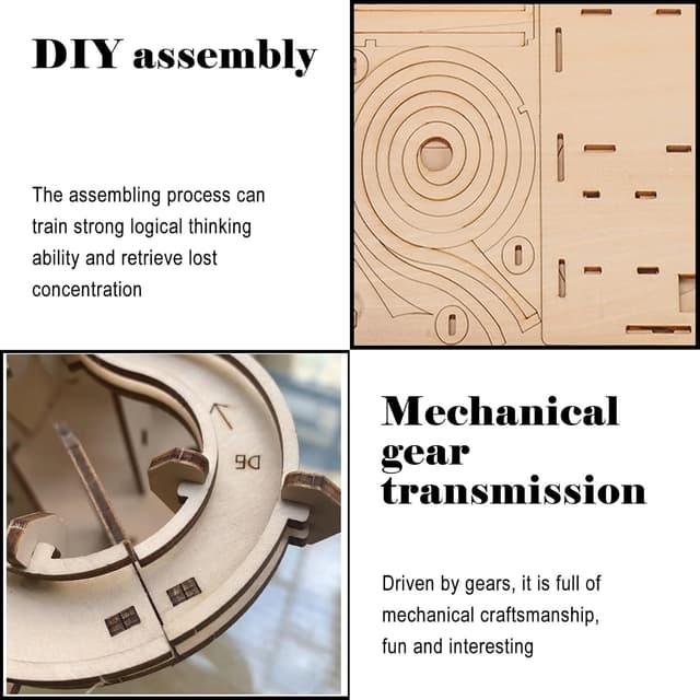 Detalle 2 de 3D Wooden Marble Run Puzzle Kit 14+