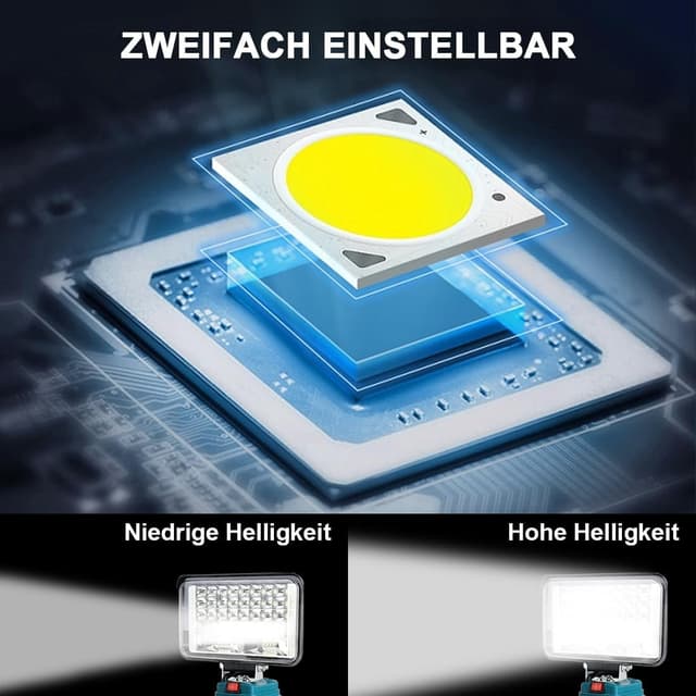 Detalle 2 de AUTOJARE 5 Zoll Akku-LED-Lampe für Makita 18V