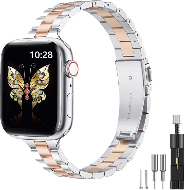 Detalle de Women Slim Stainless Steel Chain Strap for Apple Watch 38/40/41/42/44/45/46/49mm