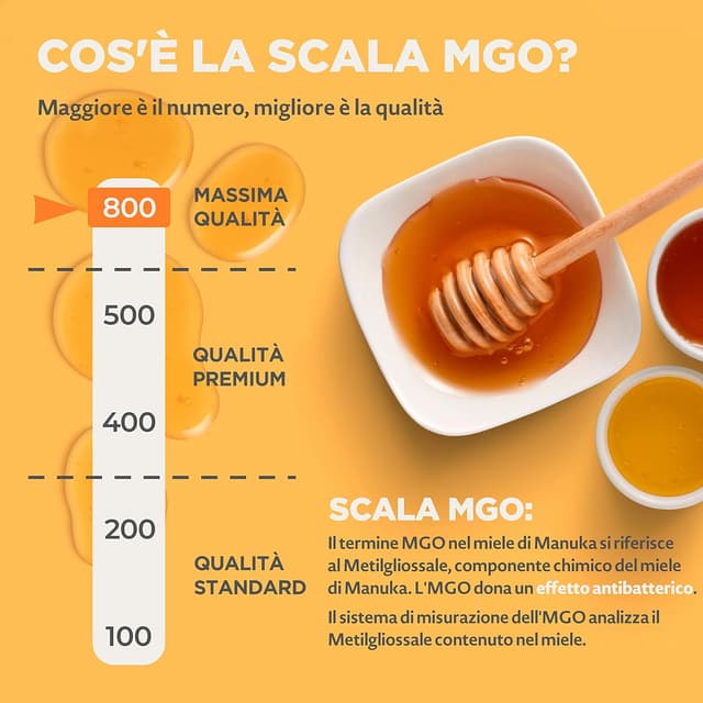 Detalle de NaturalePiù Miele di Manuka 800+ MGO (250 g) dalla Nuova Zelanda