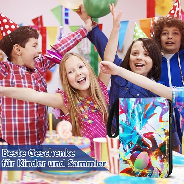 Detalle 2 de Sammelalbum für Pokémon Karten – 50 Seiten mit 400 Taschen, wasserdichtes PU Kartenheft mit Reißverschluss