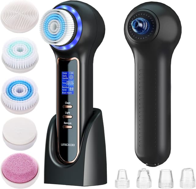 Detalle de UMICKOO Electric Facial Cleansing Brush with LCD Screen (3-in-1, Rechargeable, IPX7)