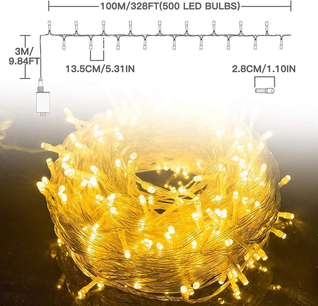 Thumbnail 5 de Elegear Luces Navidad Exterior 🎄 Guirnaldas 100M Impermeables 8 Modos