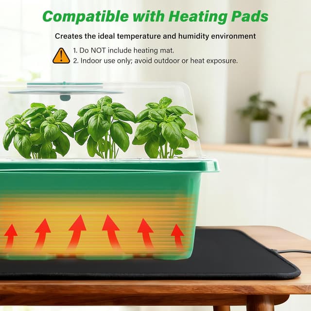 Thumbnail 3 de Bonviee 10 Pack Seed Starter Trays 12-cell mini greenhouse 🌱