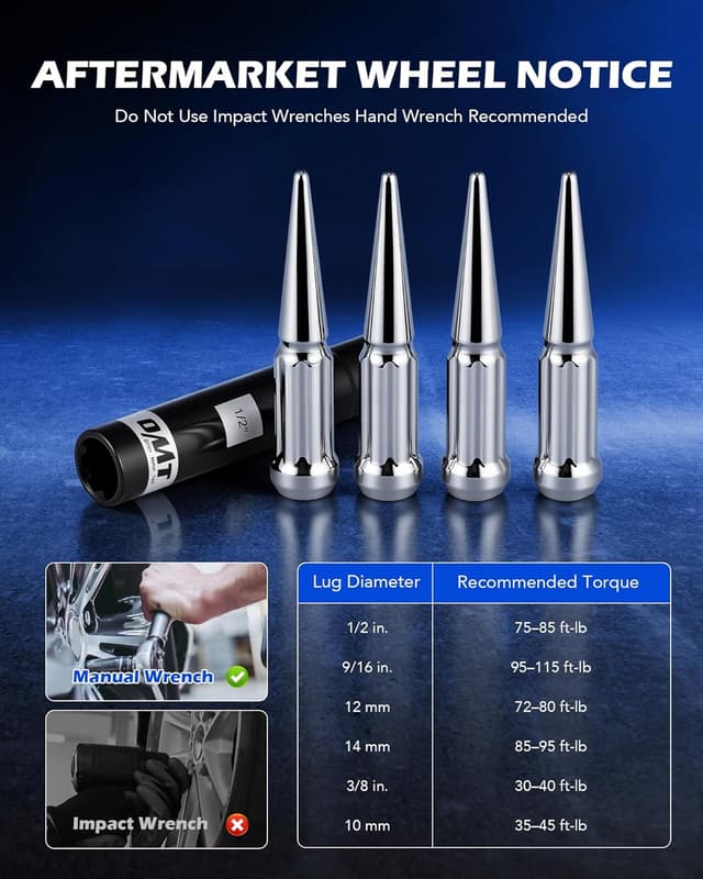 Detalle 2 de Orion Motor Tech 14mm x 1.5 Chrome Lug Nuts (32-Piece) with 60° Conical Seat, M14x1.5