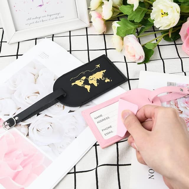 Detalle de Flintronic – Lot de 2 étiquettes de bagage PU Monsieur &, Madame avec housse de confidentialité